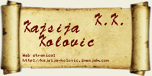 Kajsija Kolović vizit kartica